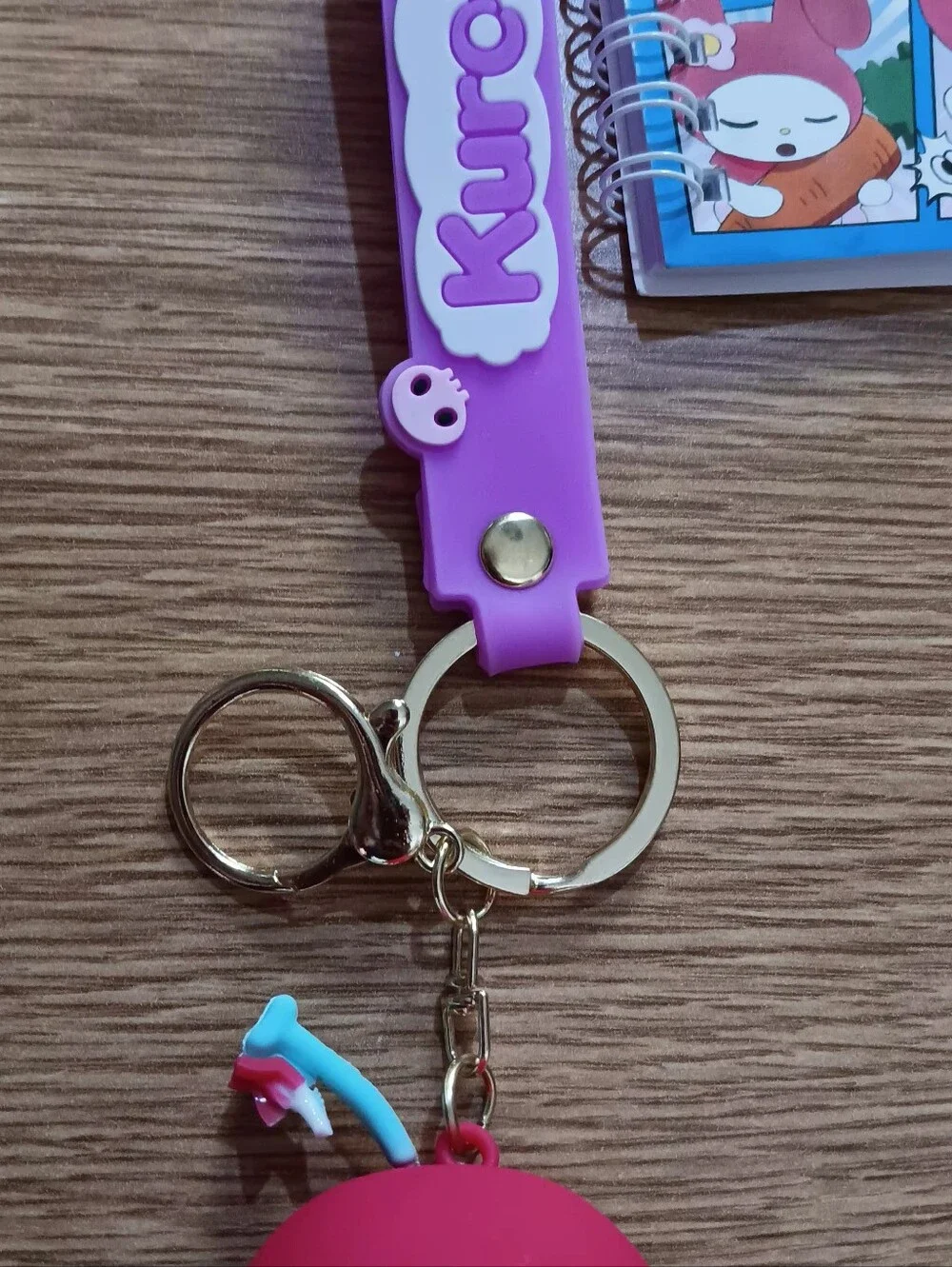 Kuromi Keychain And Mini Notebook Bundle